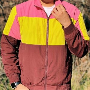Fashion Nova Men Retro Style Zippered Tracksuit Jacket With Pockets In Large